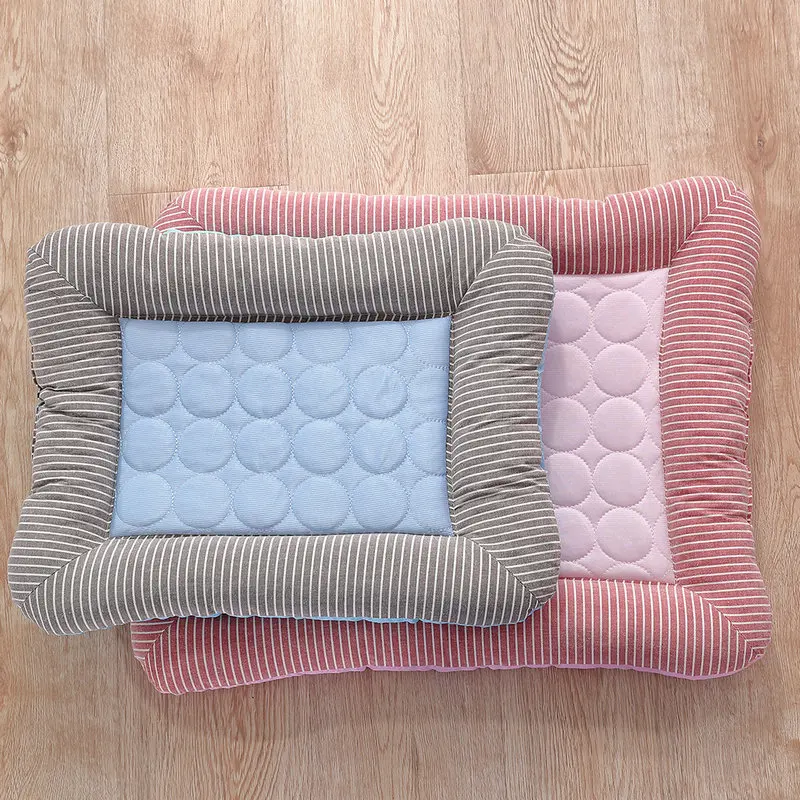 Cama para perro con sensación fresca de verano, cama antideslizante transpirable, estera de seda helada para cachorros, cojín para suelo de coche, sofá, nido, colchón tipo perrera - imagen 4