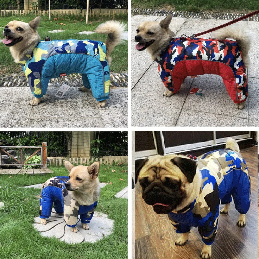 Chaqueta cálida de invierno para mascotas, ropa impermeable para perros pequeños y medianos, abrigo grueso para cachorros, Chihuahua, Bulldog Francés, mono Pug - imagen 5