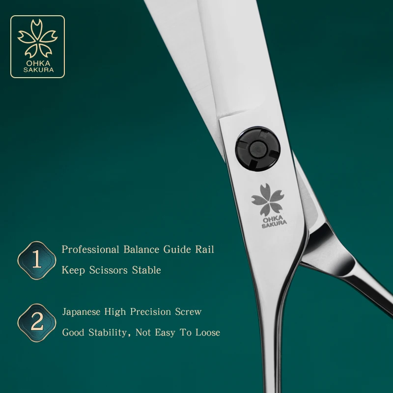 Tijeras de cuidado de mascotas 7,0 para zurdos con hoja VG10, cizalla directa importada japonesa, 7 cortes abiertos de belleza para mascotas integrales - imagen 5