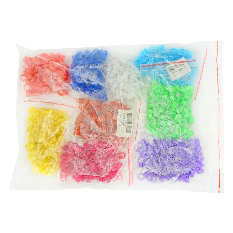 100 Uds. Anillos para pies de palomas y pájaros con palabras y números, anillo para pies de colores, suministros de entrenamiento para aves de corral, paloma, codorniz, herramientas para aves de corral - imagen 2