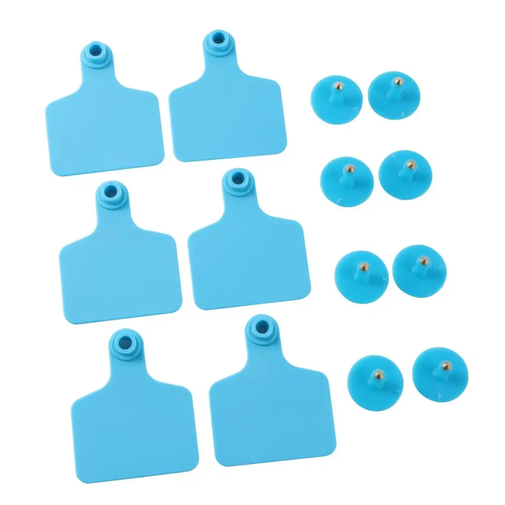 100 Uds. Etiqueta de oreja de identificación de animales sin palabra etiqueta de oreja de pantorrilla aplicable a cerdos ganado ovejas herramientas de alimentación de animales de granja 75mm x 60mm - imagen 5