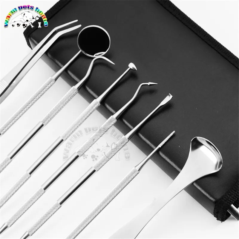 Juego de herramientas dentales, herramienta Dental para mascotas, herramienta de eliminación de cálculo Dental para perros, raspador de lengua de acero inoxidable, juego de cuidado bucal - imagen 4