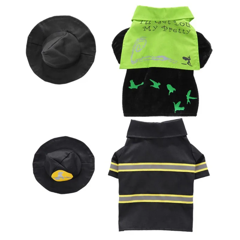 Disfraz de Halloween para perro, conjunto divertido de bombero, abrigo de 2 patas y sombrero para perros pequeños y medianos, traje de fiesta para gatos - imagen 2