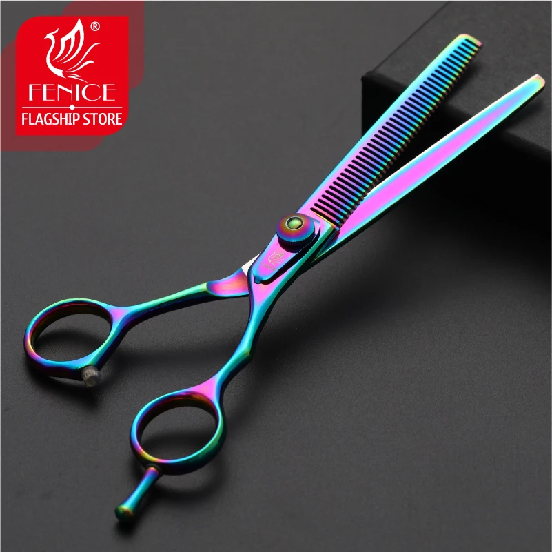 Fenice-Juego de tijeras de corte y adelgazamiento para perros, kit de tijeras de 6,5/7,5 pulgadas, tasa de adelgazamiento 30% - imagen 3