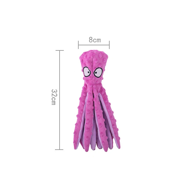 Juguete masticable resistente a las mordeduras para perros pequeños, peluche de pulpo, conejo, vaca, ratón, juguetes chirriantes para cachorros, suministros para Mascotas - imagen 2