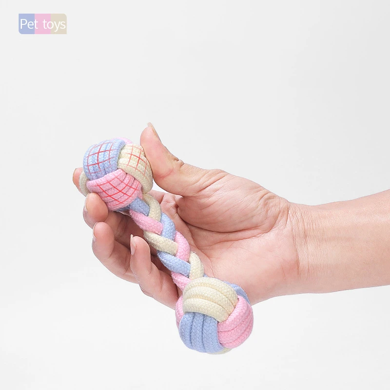 Color macarrones juguetes perros algodón