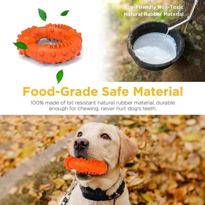 Benepaw-juguete masticable de goma fuerte para perros, Limpieza de dientes, no tóxico, Indestructible, para cachorros pequeños, medianos y grandes, juego para mascotas - imagen 3