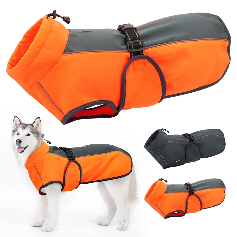 Chaqueta para perros al aire libre, ropa impermeable reflectante para mascotas, abrigo, ropa para perros, chaleco, ropa cálida de invierno para perros grandes, Labrador