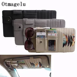 Organizador multifunción de cuero para coche – Caja CD, DVD y tarjetas