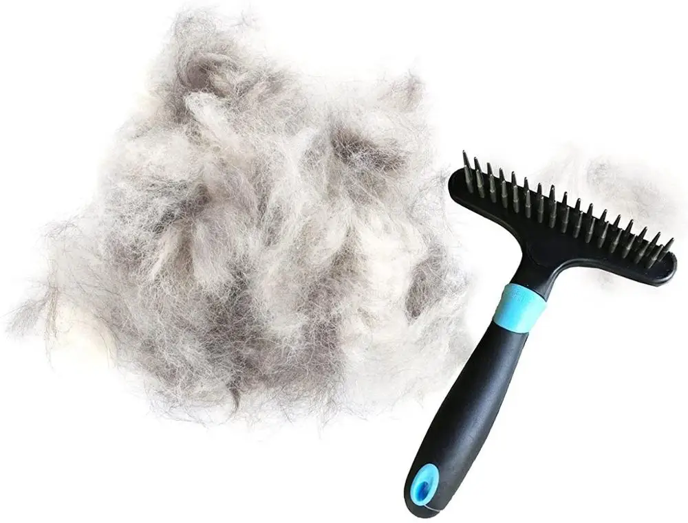 Rastrillo para perro, cepillo Deshedding, peine, capa inferior, rastrillo para perros, gatos, conejos, matados, abrigos de pelo corto o largo - imagen 5