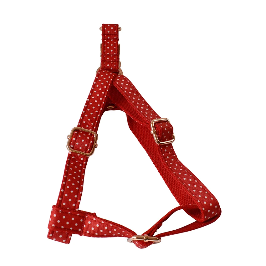 Correas para perros con punto de onda roja, arnés estampado para perros, correa básica para perros, hebilla ajustable, tela de algodón para perros grandes y pequeños, Chihuahua - imagen 2