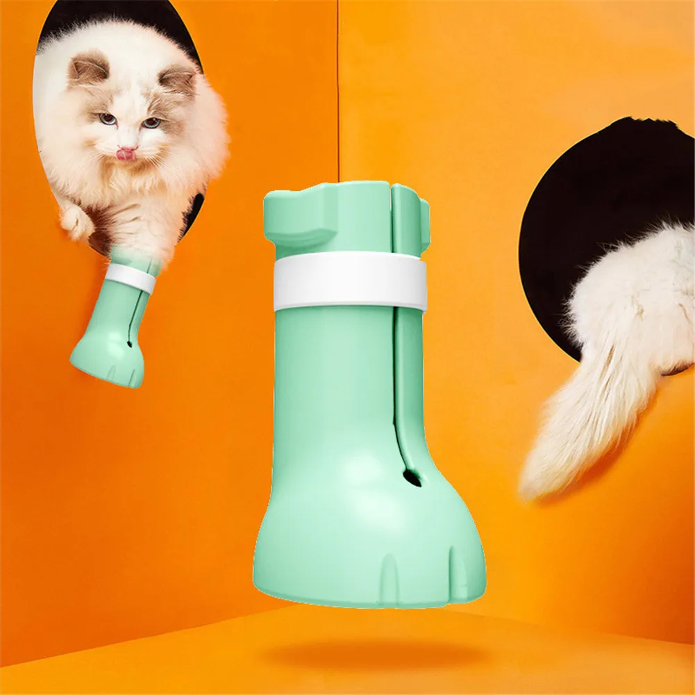 Botas antiarañazos para gatos, Protector de silicona ajustable para mascotas, zapatos suaves para lavar el baño - imagen 3