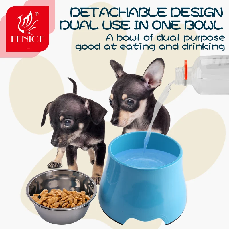 Fenice-cuencos de alimentación para mascotas, alimentador de agua y comida para perros, plato para beber de acero inoxidable, suministros para cachorros y gatos, accesorios para perros pequeños - imagen 4