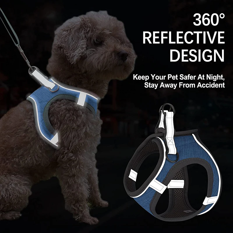 Benepaw-arnés suave para perros pequeños y medianos, conjunto de correa reflectante y cómodo, chaleco para mascotas, con asa acolchada, fácil de caminar - imagen 5