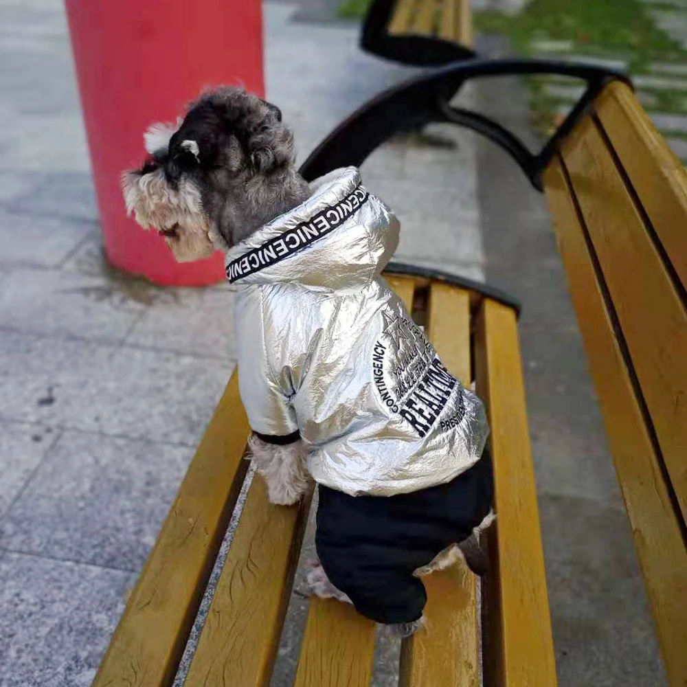 Ropa impermeable para perros pequeños, monos de invierno para perros, abrigo grueso y cálido con capucha para clima frío, Parka para mascotas Yorkie Chihuahua - imagen 2