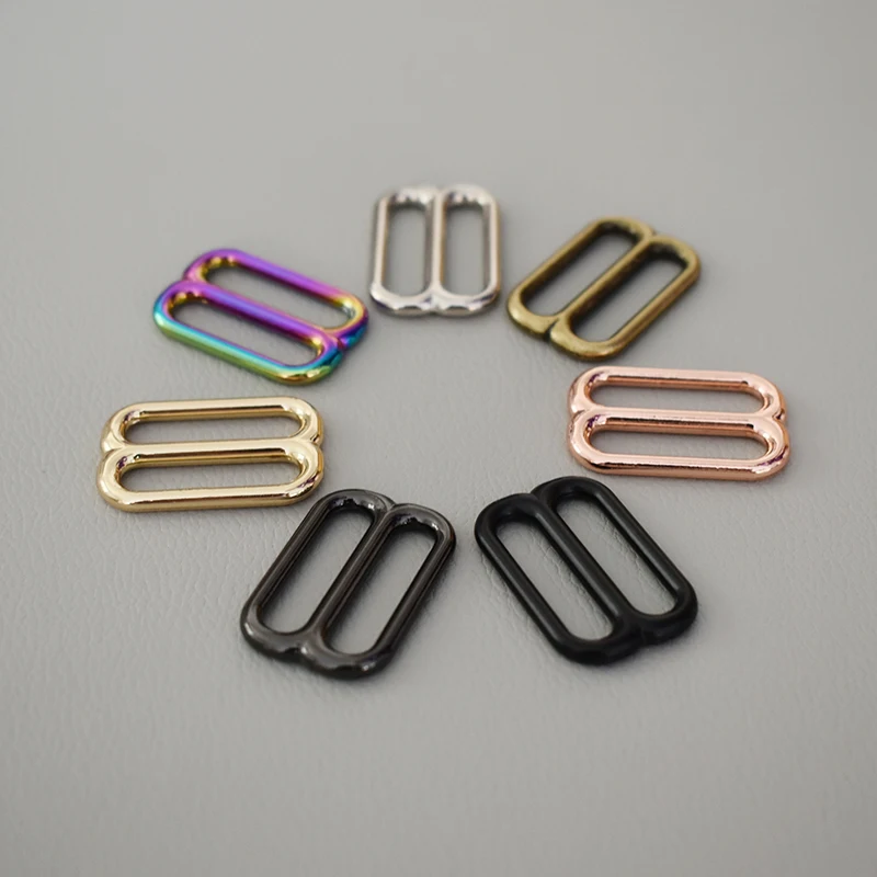 100 Pcs/Lot DIY dog collar Adjuster Slider for 25mm Webbing Adjustment DIY Accessories High Quality Plated Metal-seven color - imagen 3