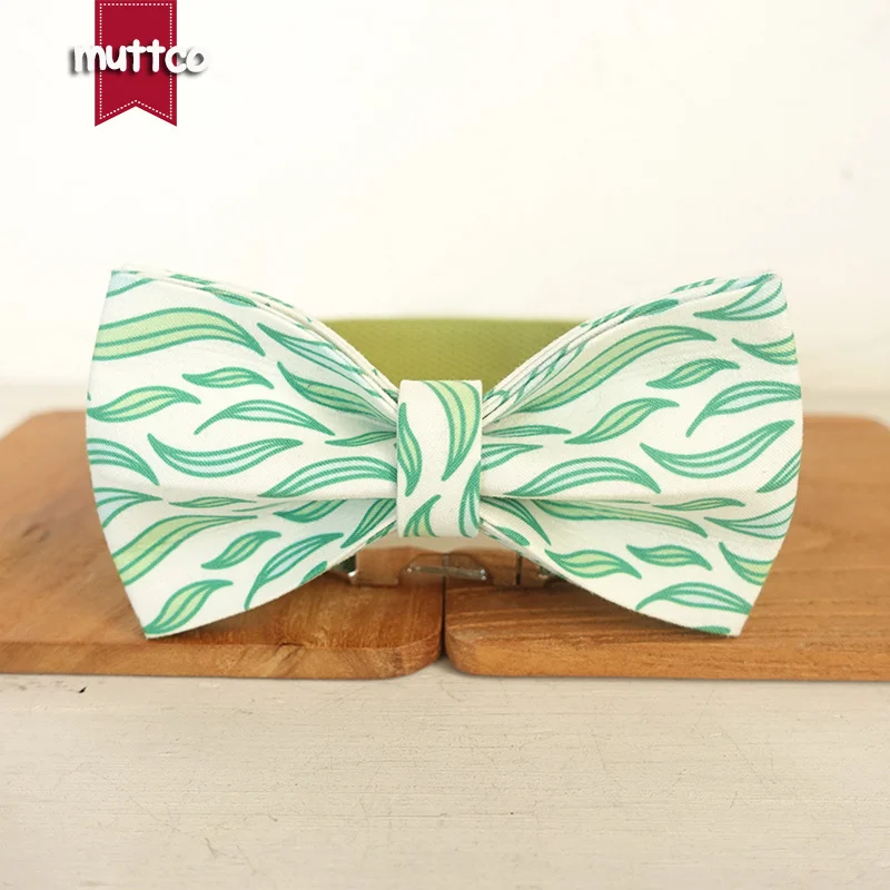 MUTTCO vende al por menor collar de perro de diseño propio THE FLUATING LEAVES hecho a mano poliéster satinado y nylon 5 tamaños collar de perro UDC092 - imagen 5