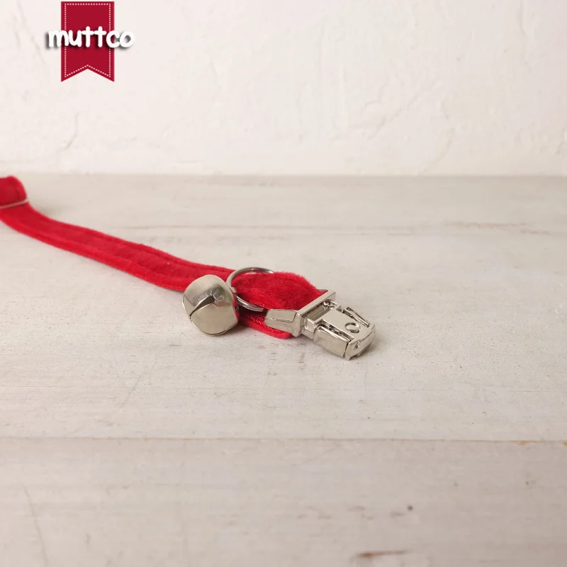 MUTTCO Venta al por menor collares de gato personalizados de diseño propio grabado collar hecho a mano ROJO 2 tamaños UCC107 - imagen 3