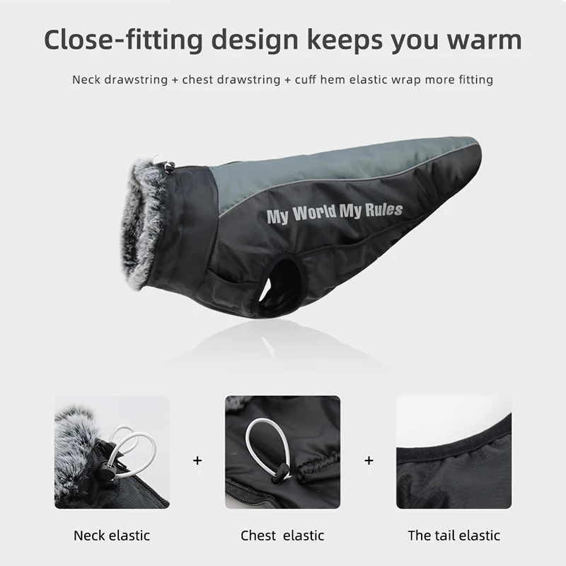 Ropa a prueba de viento para perro, chaleco Oxford cálido, traje para cachorro grande, chaquetas para exteriores, accesorios de ropa de algodón - imagen 4