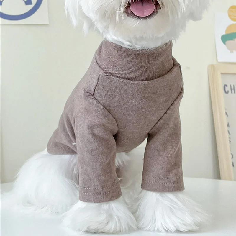 Ropa suave para gatos, camiseta para perros, Jersey, sudadera, suéter de cuello alto, camisa, ropa para mascotas para perros pequeños, Chihuahua, Bichon Pug, 5 tamaños - imagen 3