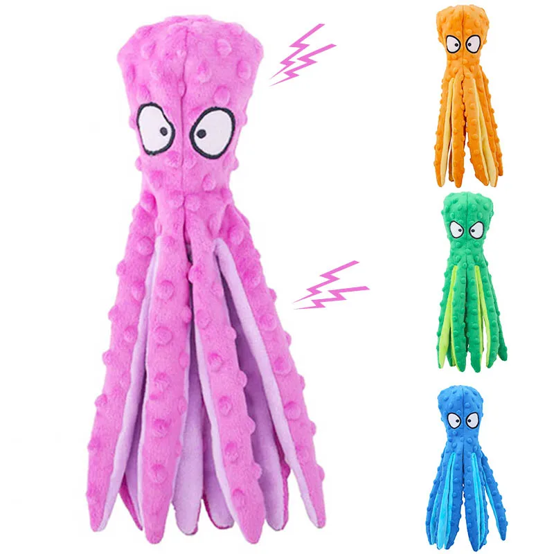 Juguete de peluche para perro, rompecabezas de concha de pulpo con voz, resistente a mordeduras, interactivo, limpieza de dientes de perro, juguete para masticar, suministros para mascotas - imagen 4