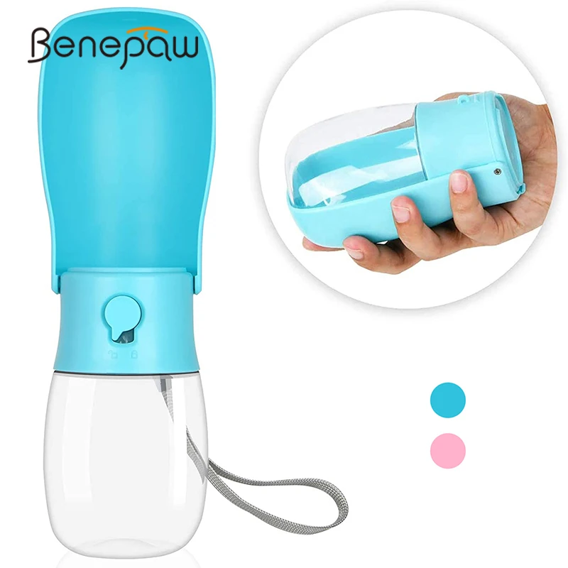 Benepaw botella agua plegable perro dispensador agua portátil prueba fugas lavamanos duradero respetuoso medio ambiente viaje cachorros