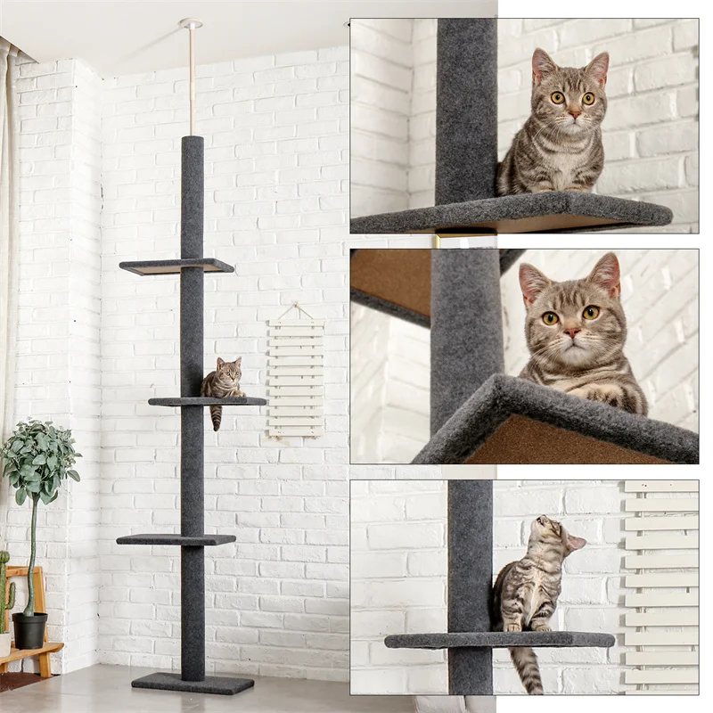 Rascador ajustable para gatos, poste para rascar de suelo a techo, protección de muebles, 238-274cm de altura, entrega nacional - imagen 4