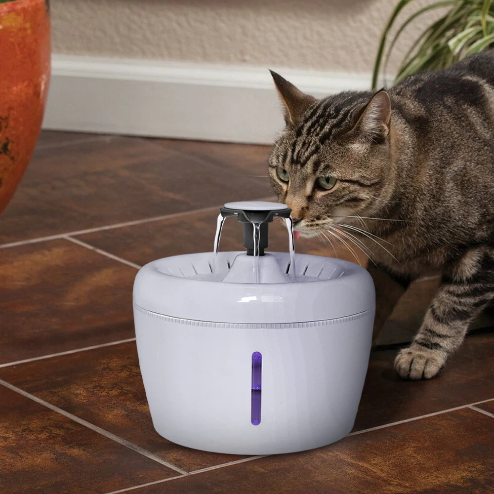 Fuente de agua para gatos y perros, bebedero automático con USB, dispensador LED súper silencioso, Alimentador automático para mascotas - imagen 5