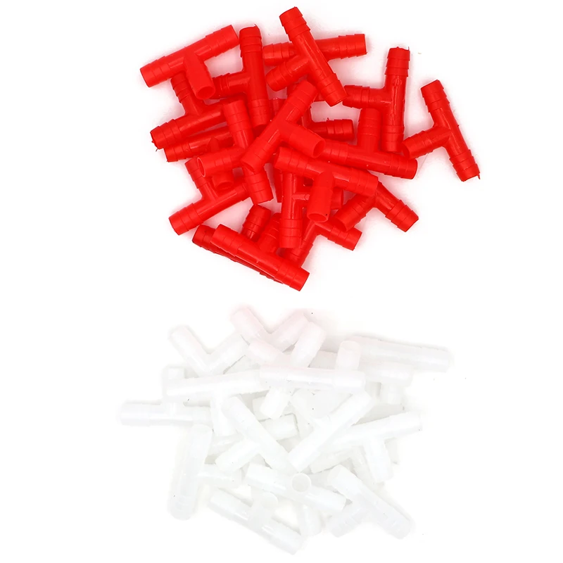 Tubo en T de manguera de riego de 8mm de diámetro, conectores de agua potable para jardín, pezón de conejo y aves de corral, 10 Uds. - imagen 2