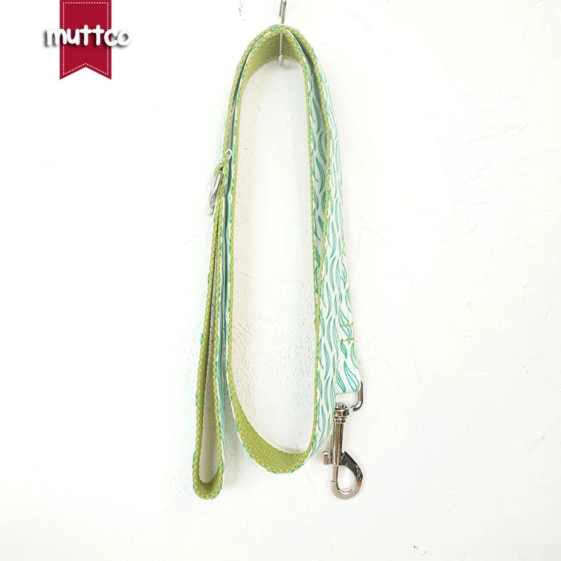 MUTTCO vende al por menor collar de perro de diseño propio THE FLUATING LEAVES hecho a mano poliéster satinado y nylon 5 tamaños collar de perro UDC092 - imagen 2