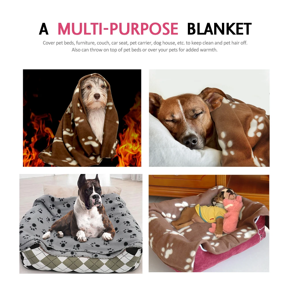 Manta suave y bonita para mascota, cama cálida de invierno para gato y perro, colchón estampado para dormir, suministros de lana para perros pequeños, medianos y grandes - imagen 2