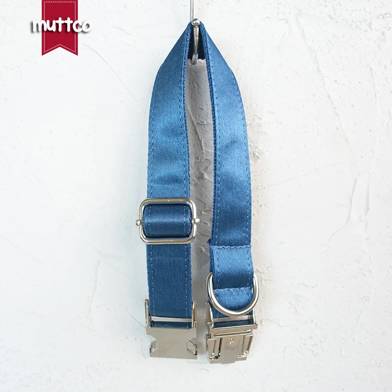 Collar de perro con hebilla de metal grabada MUTTCO, collar con etiqueta de identificación de perro del océano, placa de identificación de 5 tamaños, suministro antipérdida para mascotas UDC115 - imagen 2