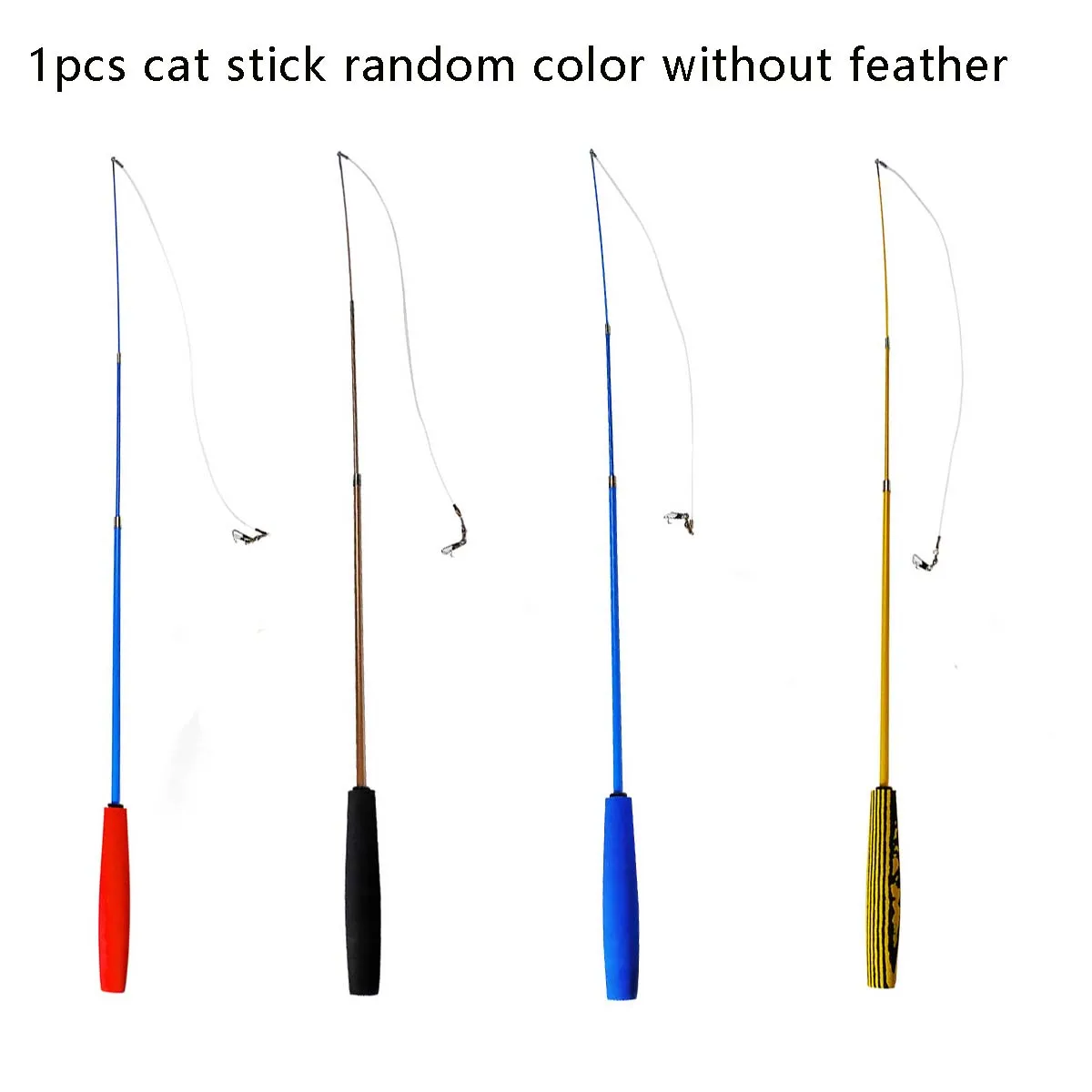 Juguete interactivo de plumas para gato, varita retráctil para mascotas, reemplazo de campana, producto receptor para gatitos - imagen 4