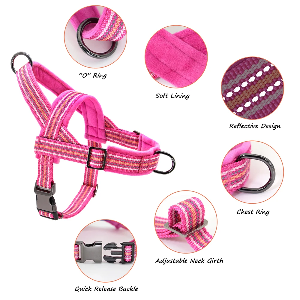 Arnés reflectante de nailon para perro, chaleco acolchado suave, sin tirones, cálido, para invierno, para mascotas pequeñas, medianas y grandes - imagen 3
