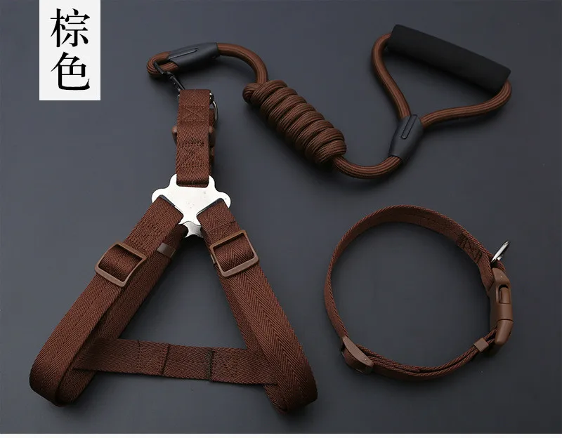 Conjunto de collares para perros y cachorros pequeños, correa con hebilla ajustable, arnés para perros grandes, correa para caminar para Chihuahua, chaleco con arnés para mascotas - imagen 3