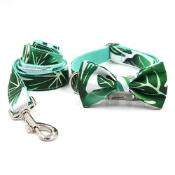 Collar y correa con pajarita para perro – Grabado de nombre