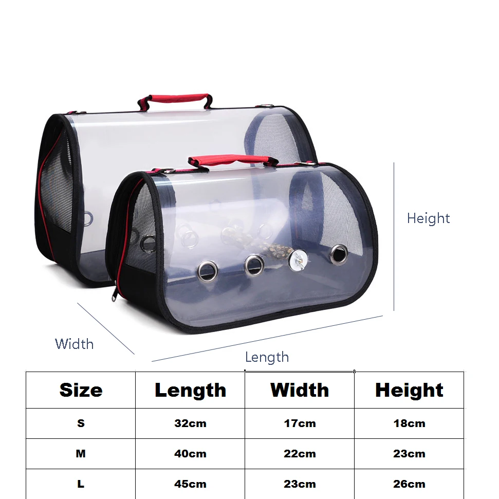 TNLY jaula de viaje para pájaros, jaula de viaje de Pvc transparente, jaula transpirable para loros, accesorios, poste de estación para loros