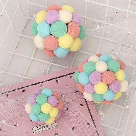 Pretty & Better-pelota hinchable hecha a mano para gato, juguete interactivo de felpa para masticar, conjunto interactivo para gato, suministros para mascotas - imagen 3
