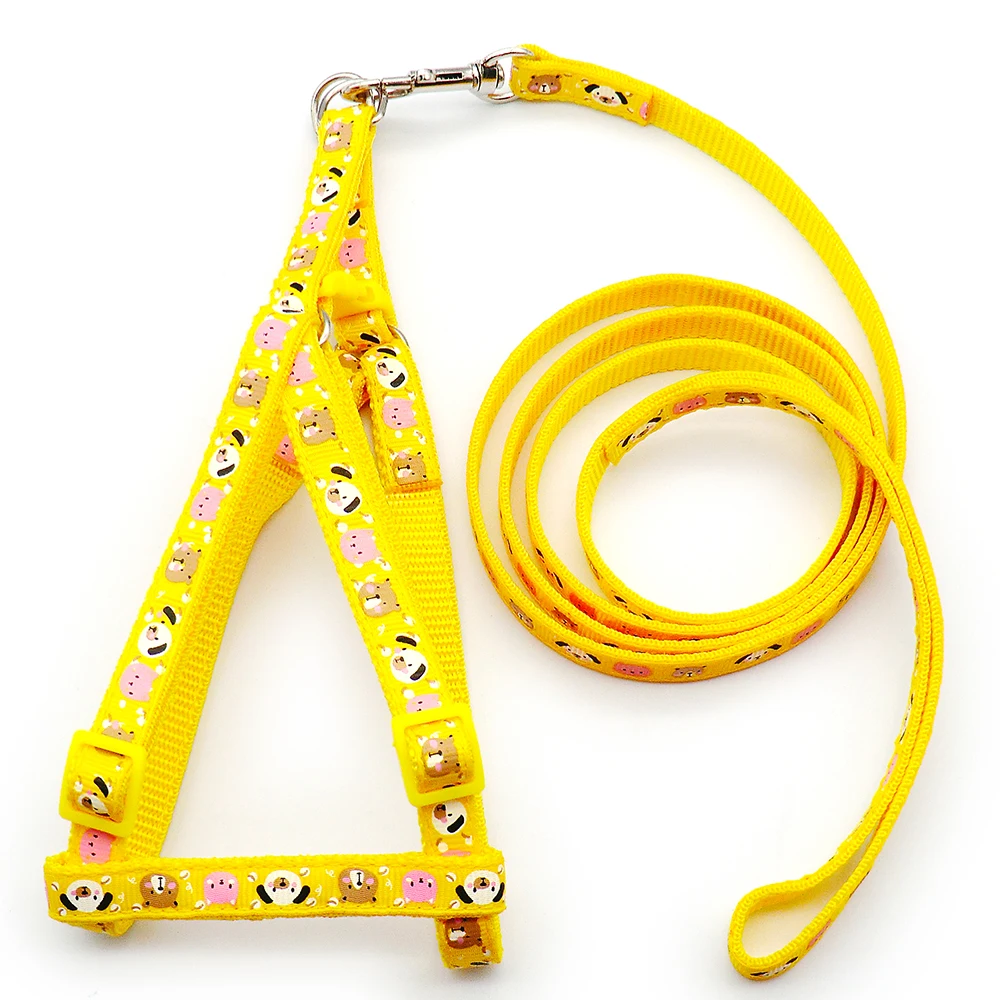 24 Uds. De cadena de poliéster ajustable, juguete interactivo, correa de plomo, collares para perros, suministros para mascotas, arnés impreso, cuerda de tracción para pecho y espalda - imagen 4