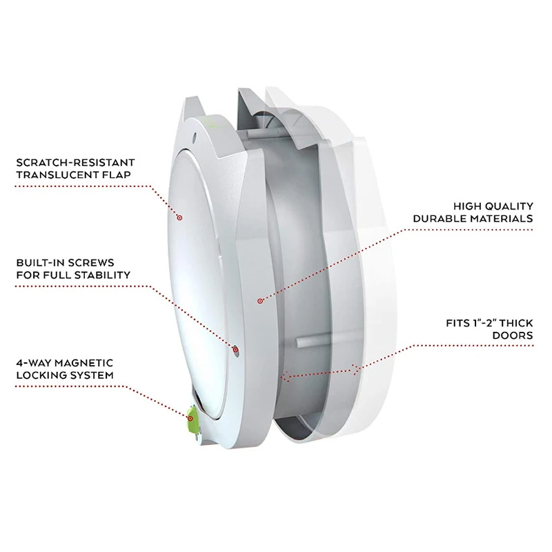 Puerta con cierre de 4 vías para perros y gatos pequeños, puerta para cachorros, Interior y Exterior, ventana, segura, suministros para mascotas - imagen 3
