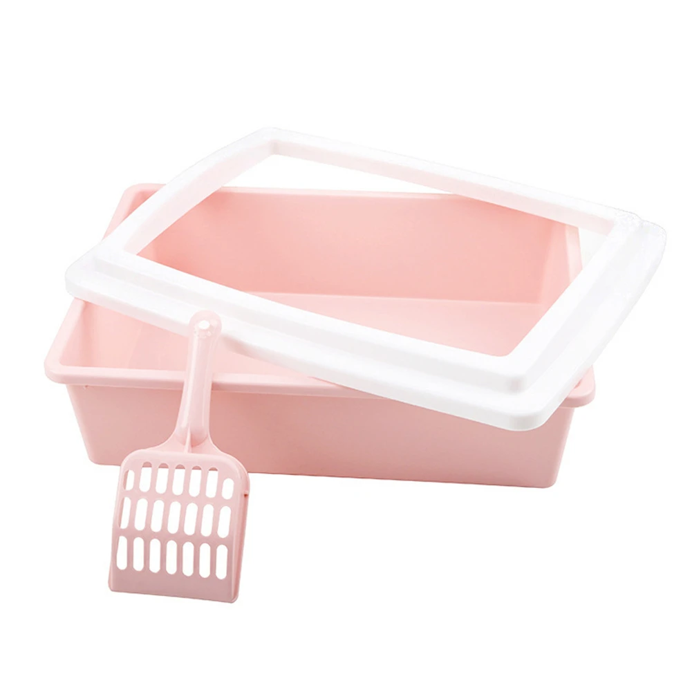 Arenero de plástico con bandeja para mascotas, recipiente antisalpicaduras para gatos, gatos y perros, suministros de inodoro para limpieza - imagen 5