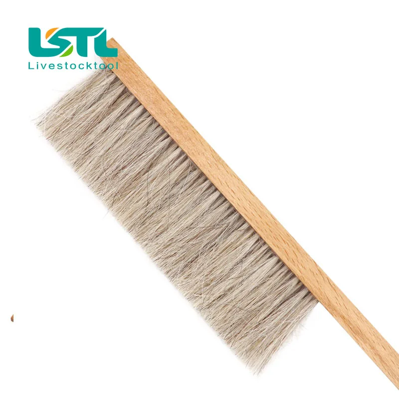 Cepillo de limpieza de colmena para apicultura, herramientas de apicultor de barrido de abejas de madera, cerdas de una sola fila, equipo de apicultura de pelo de cola de caballo - imagen 3
