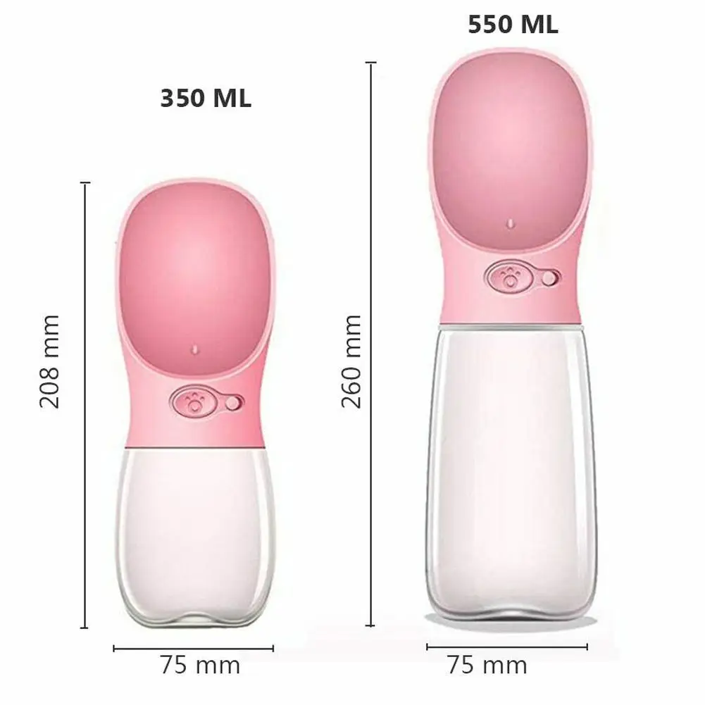 Botella de agua portátil para mascotas, dispensador de agua para cachorros y gatos, tazón para beber al aire libre, alimentador para perros pequeños y grandes, 350ml, 500ml - imagen 4