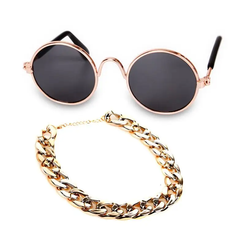Conjunto de collar y gafas de sol para perro y gato, accesorios para fotos, accesorios para mascotas, 3 unidades - imagen 4