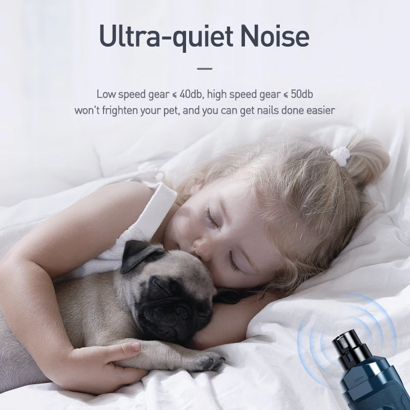 ROJECO cortaúñas eléctrico N30 para perros, amoladora de uñas recargable, cortadora profesional para mascotas, cortador de garras para gatos, aseo - imagen 3