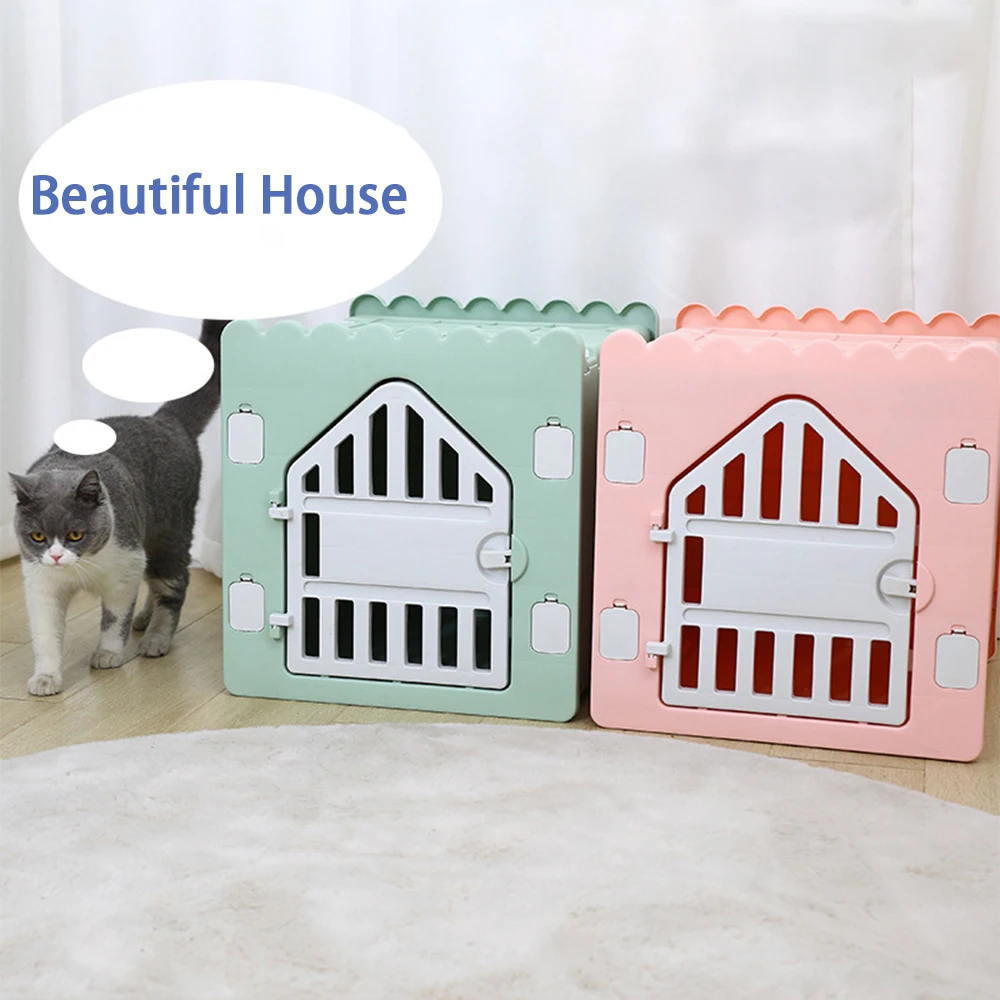 Casa impermeable para gatos al aire libre, tienda de plástico para mascotas para todas las estaciones, nido de perrera de fácil limpieza para gatos y perros pequeños, previene el húmedo - imagen 4