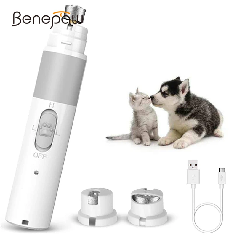 benepaw molinillo uñas eléctrico mascotas cortaúñas recargable USB bajo ruido indoloro acicalamiento perros pequeños medianos grandes