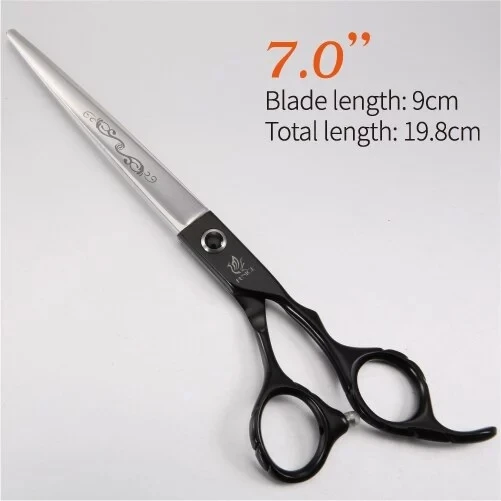 Fenice 7.0/7.5/8.0 inch Straight Cutting Scissors for Dogs Professional Grooming Shear Flower Pattern Japan 440C - imagen 3