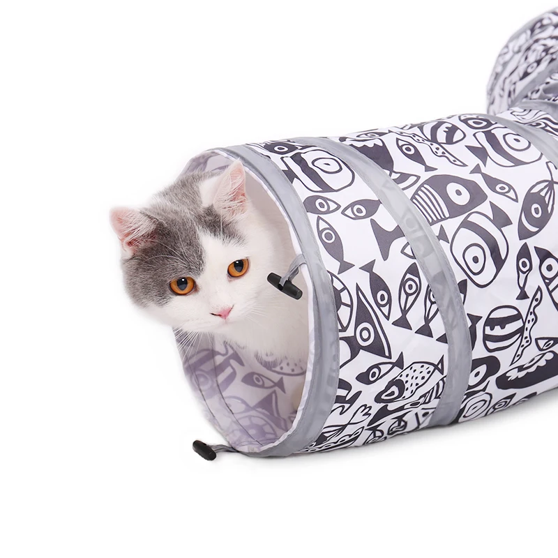 Túnel plegable para gatos, tubo para mascotas de 3 agujeros, para interior y exterior, juguetes para cachorros para hacer ejercicio, entrenamiento oculto, juguete para gatos a granel - imagen 5