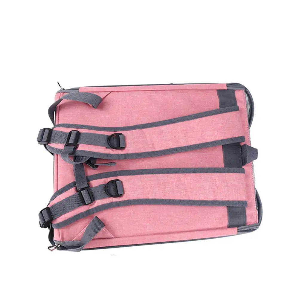 Mochila plegable para mascotas, bolsa de malla transpirable para perro y gato, para exteriores, plegable, acolchada, con doble hombro, portador duradero - imagen 5